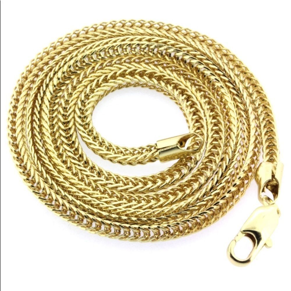 New 14K Franco Chain Necklace Real Gold Plated